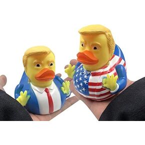 2pcs Trump Duck Baby Bathing Rubber Cartoon Former US President Fun Water Floating Home Decor