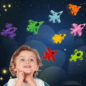 Baby Suction Cup Toys, 16PCS Silicone No Hole Mold Free Bath Toy with Mesh Bag Storage, Airplane Sucker Bath Toys for Kids Ages 4-8, Sensory, Window,Travel Toy, Montessori Gift for Boys Girls Ages 3+