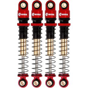 INJORA RC 43mm Threaded Long Travel Shocks Adjustable Shock Absorbers Upgrades Parts Accessories for Axial SCX24 Bronco Gladiator Deadbolt JLU C10 (Grey)