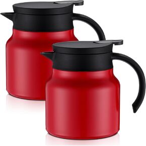 2 Pcs 27 oz Thermal Coffee Carafe Stainless Steel Coffee Carafes for Keeping Hot/Cold Drinks Double Wall Vacuum Insulated Teapot Beverage Server Dispenser for Milk Tea Hot Chocolates, Black
