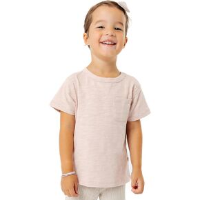 Copper Pearl Cotton Pocket Tee: Ultra-Soft Toddler T-Shirt with Snap Neckline & Pocket, Perfect Gender-Neutral Baby Clothes