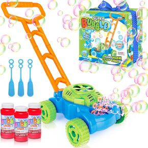 Bubble Lawn Mower for Toddlers 1 2 3 4 5, Bubbles Blowing Push Toys for Kids, Bubble Machine, Outdoor, Outside Toys for Toddlers, Easter Basket Stuffers, Easter First Birthday Gift for Boys and Girls