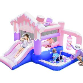 AirMyFun Inflatable Bounce House, Bouncy House for Kid Outdoor with Slide,Bounce Castle with Jumping ,Ball Pit,Basketball Hoop,Target Balls and Boxing,Inflatable Bouncer for Party