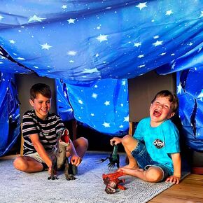 Blanket Fort Building Kit for Kids 4-8 8-12+ - Build a Fort for Kids, Ultimate Fort Builder - Kids Forts Indoor Fort, Outdoor Fort Kit by Molcey - Girls/Boys Toys Age 6-8,Gifts for 5 6 7 Year Old Boys