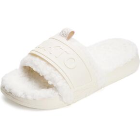 Fuzzy Slippers for Women Orthopedic House Slides Slippers with Arch Support Comfy Warm Open Toe Plush Slippers Plantar Fasciitis House Shoes for Indoor Outdoor