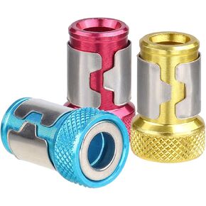 Mesee 3Pcs Screwdriver Bit Magnetizer Rings, Removable Magnetic Screw Driver Catcher Holder Drive Bits Holder with Strong Magnet Rings for 1/4 Inch Shank Screwdriver Bits