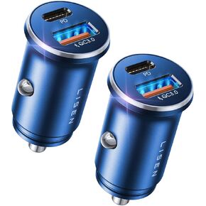 Car Charger USB C, 54W Super Fast Car Charger Adapter, LISEN All-Metal Cigarette Lighter Adapter, Dual Port PD 36W/12V USB C Car Charger Plug for iPhone 15 14 13 12 Pro Max, Samsung Galaxy, Pixel 7
