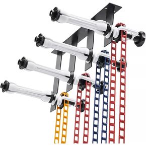 jxgzyy Backdrop Wall Mount 4 Roller Manual Background Support System with 2X Quad-fold Hooks, 8X Expand Bar, 4X Chains Ceiling Mounted Photo Background Bracket for Photo Studio