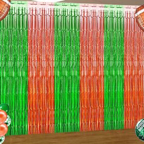 Halloween Party Decoration, Halloween Decoration Tinsel Halloween Party Backdrop Streamer Black Orange Purple Green Foil Fringe Curtains for Halloween Birthday Baby Shower Party Decoration (3 Pack)