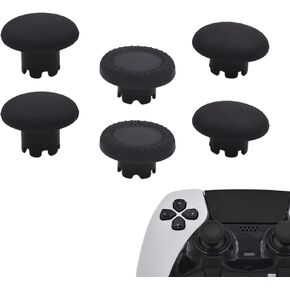6 in 1 Interchangeable Thumbsticks for PS5 Edge Dualsense Controller,Thumbsticks Analog Joysticks Kits,Replacement Joysticks Parts for PS5 Edge Dualsense Controller(Black)