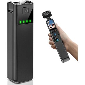 مقبض بطارية Tomat Osmo Pocket 3 متوافق مع ملحقات DJI Osmo Pocket 3 Creator Combo، بطارية مدمجة 4000 مللي أمبير في الساعة 22.5 وات شحن سريع، 1/4 خيط محجوز