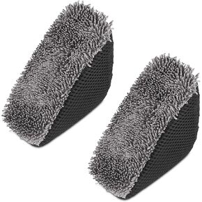 2pcs Tire Shine Applicator, Microfiber Tire Brightener Pad Triangle Tire Dressing Applicator Pad Tire Shine Applicator Sponges Tire Applicator Pads for Car Cleaning