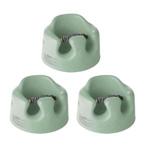 Bumbo Infant Floor Seat Baby Sit Up Chair and Sitting Support for 3 to 12 Months Old with 3 Point Adjustable Safety Strap, 3 Pack, Hemlock Green