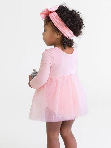 RuffleButts Baby/Toddler Long Sleeve Tulle Skirted Romper in Kuwait