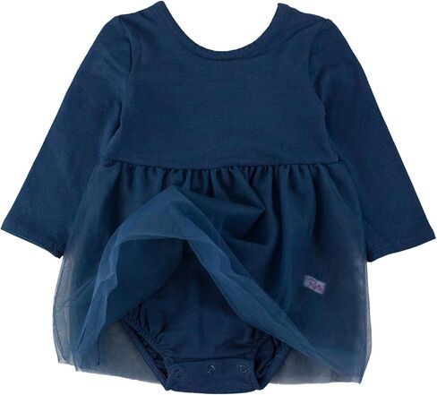 RuffleButts Baby/Toddler Long Sleeve Tulle Skirted Romper in Kuwait