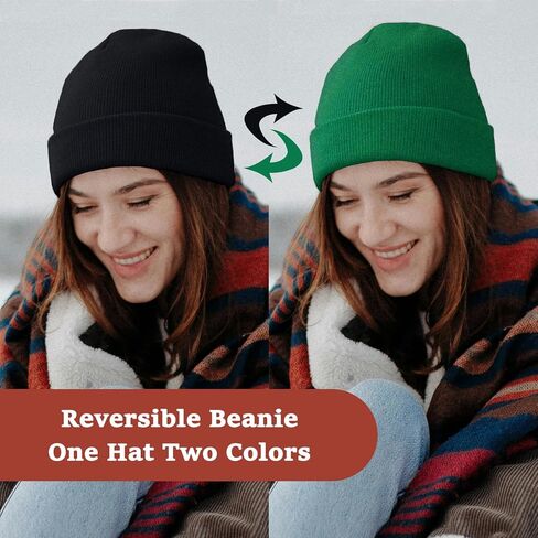 قبعات صغيرة للرجال والنساء، قبعات قابلة للعكس، دافئة محبوكة ومبطنة بالحرير، قبعة جمجمة مترهلة in Kuwait