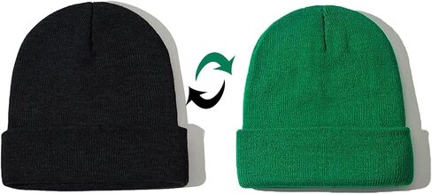 قبعات صغيرة للرجال والنساء، قبعات قابلة للعكس، دافئة محبوكة ومبطنة بالحرير، قبعة جمجمة مترهلة in Kuwait