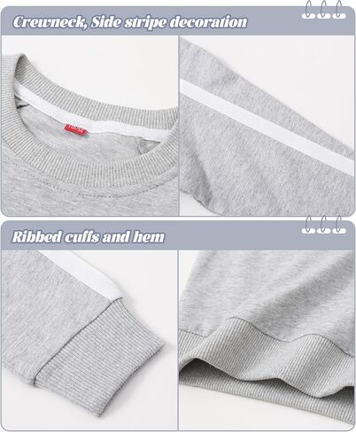GFQLONG 3 Pack Toddler Boy Girl Cotton Crewneck Sweatshirt Kids Lightweight Long Sleeves with Stripe Fall Fashion Tops in Saudi Arabia