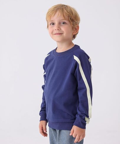 GFQLONG 3 Pack Toddler Boy Girl Cotton Crewneck Sweatshirt Kids Lightweight Long Sleeves with Stripe Fall Fashion Tops in Saudi Arabia