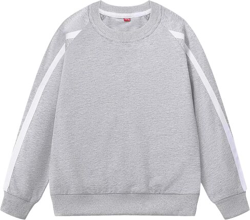 GFQLONG 3 Pack Toddler Boy Girl Cotton Crewneck Sweatshirt Kids Lightweight Long Sleeves with Stripe Fall Fashion Tops in Saudi Arabia