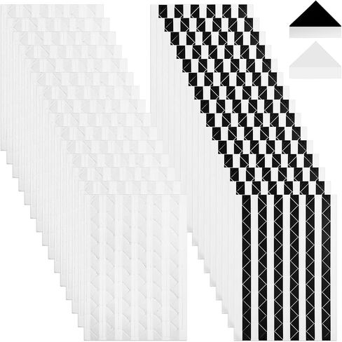 30 Sheet 3060pcs Photo Corners for Scrapbooking Photo Corners Self Adhesive Stamping Album Scrapbook Stickers for Diary Photo Wall Memory Book for Polaroid Sheet Photo Corners(Black+White) in Saudi Arabia