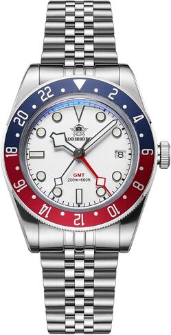 ساعات ADDIESDIVE GMT للرجال كوارتز غواص ساعة سويسرية روندا 515-24H حركة مقاومة للماء 200M BGW9 أزرق مضيء من الفولاذ المقاوم للصدأ in Kuwait