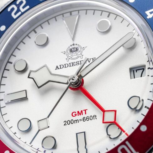 ساعات ADDIESDIVE GMT للرجال كوارتز غواص ساعة سويسرية روندا 515-24H حركة مقاومة للماء 200M BGW9 أزرق مضيء من الفولاذ المقاوم للصدأ in Kuwait