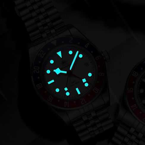 ساعات ADDIESDIVE GMT للرجال كوارتز غواص ساعة سويسرية روندا 515-24H حركة مقاومة للماء 200M BGW9 أزرق مضيء من الفولاذ المقاوم للصدأ in Kuwait