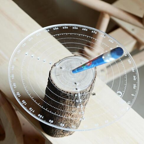 Silver Stainless Steel Center Pin, Transparent Round Woodworking Turning Centering Ruler for Wood Turners Lathe Work Bowls,Lathe Parts and Accessories,Power Tool Parts and Accessories in Saudi Arabia