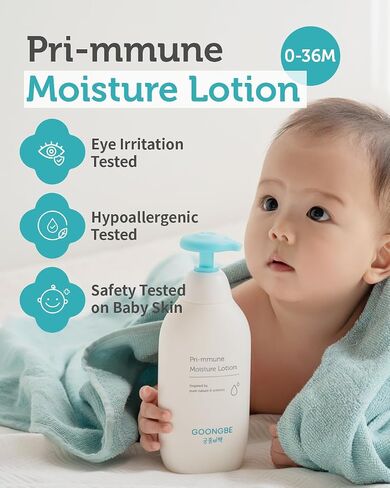 Pri-mmune Moisture Lotion & Cream - Korean Baby Moisturizer - Hypoallergenic Moisturizing & Calming Daily Moisturizer - Fast Absorbing, Naturally Derived Non-Greasy, 11.8oz + 6.1oz. in Saudi Arabia