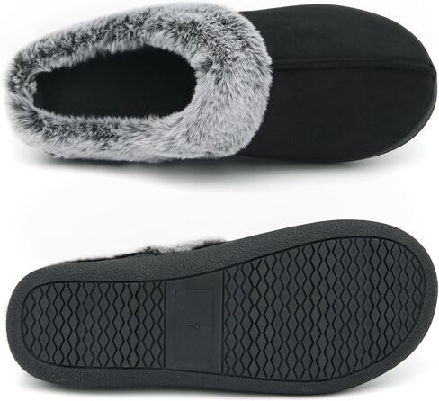Jerzmy Fuzzy Slippers for Women, Memory Foam Cushion Womens House Slippers Suede Fluffy Faux Fur Lining Comfy Home Shoes for Indoor Outdoor Bedroom Garden Winter in Saudi Arabia