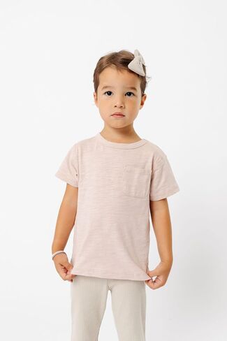 Copper Pearl Cotton Pocket Tee: Ultra-Soft Toddler T-Shirt with Snap Neckline & Pocket, Perfect Gender-Neutral Baby Clothes in Saudi Arabia