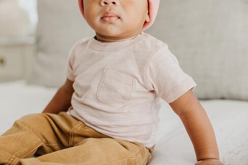 Copper Pearl Cotton Pocket Tee: Ultra-Soft Toddler T-Shirt with Snap Neckline & Pocket, Perfect Gender-Neutral Baby Clothes in Saudi Arabia