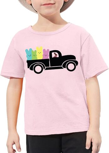 Happy Easter T Shirt Toddler Baby Girls Boys Bunny Rabbit Graphic T-Shirt Easter Egg Letter Print Tees Tops in Saudi Arabia