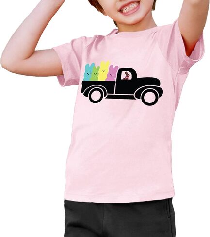 Happy Easter T Shirt Toddler Baby Girls Boys Bunny Rabbit Graphic T-Shirt Easter Egg Letter Print Tees Tops in Saudi Arabia
