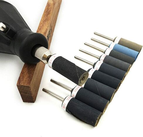 10 Pcs Sanding Drums Sleeves Sandpaper Bar Sander Accessories Rotary Kit Polishing Burr Stick Roller Sanding Tool 1200 Grits in Saudi Arabia
