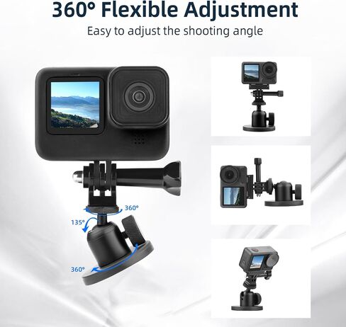 حامل كاميرا مغناطيسي لكاميرا DJI Osmo Pocket 3 Action 5 Pro Insta 360 Action، مع رأس كروي يدور 360 درجة، حامل مغناطيسي قوي للغاية لكاميرا GoPro 13/12/11/10/9 in Saudi Arabia