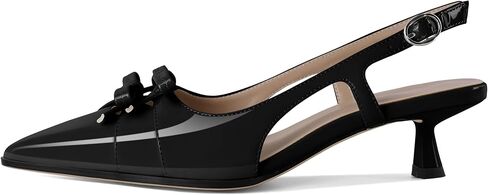Soireelady Womens Slingback Kitten Heels Low Heel Pumps Pointed Toe Bow Heels Comfort Fashion Dress Shoes Patent Leather 2 Inches in Kuwait