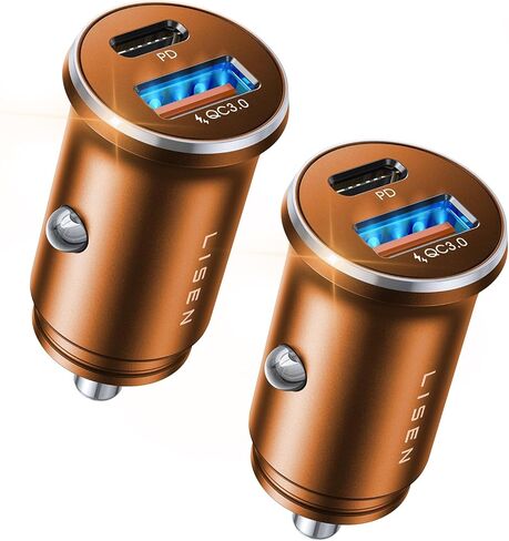 Car Charger USB C, 54W Super Fast Car Charger Adapter, LISEN All-Metal Cigarette Lighter Adapter, Dual Port PD 36W/12V USB C Car Charger Plug for iPhone 15 14 13 12 Pro Max, Samsung Galaxy, Pixel 7 in Saudi Arabia