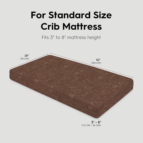 Horaldaily 2 Pack Fitted Crib Sheet for Boys Girls,Soft Breathable Washable Jersey Microfiber Baby Crib Sheet, Fits Standard Size Crib Mattress 28in x 52in, Cute Animals Nursery Sheet Beige/Brown in Saudi Arabia