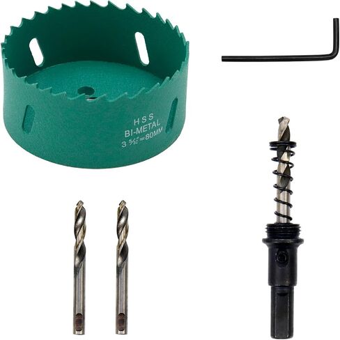 Woogim 80mm/3.14" Metal Hole Saws HSS Bi-Metal Hole Cutter for Hole Saws for Wood Boards PVC Drywall Green 1 PCS in Kuwait