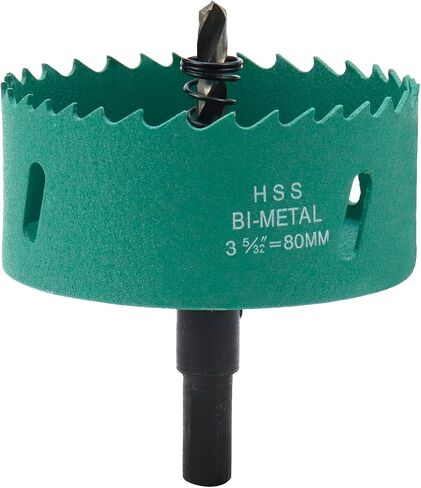 Woogim 80mm/3.14" Metal Hole Saws HSS Bi-Metal Hole Cutter for Hole Saws for Wood Boards PVC Drywall Green 1 PCS in Kuwait