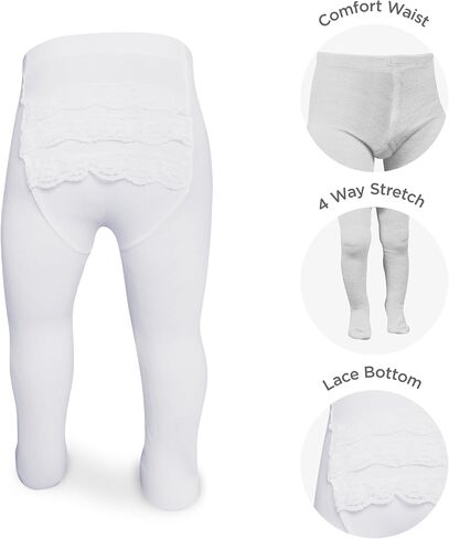PICCOLO HOSIERY Baby Girls Newborn Microfiber Ruffle Rhumba Tights in Saudi Arabia