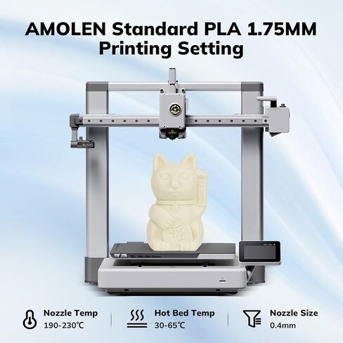 AMOLEN 3D Printer Filament PLA, 1.75mm PLA Filament Paper White PLA, 1KG/2.2lb, Dimensional Accuracy +/- 0.02 mm, Smooth & Non-Tangle, Fits for Most FDM 3D Printer, Supporting Up to 500mm/s in Saudi Arabia