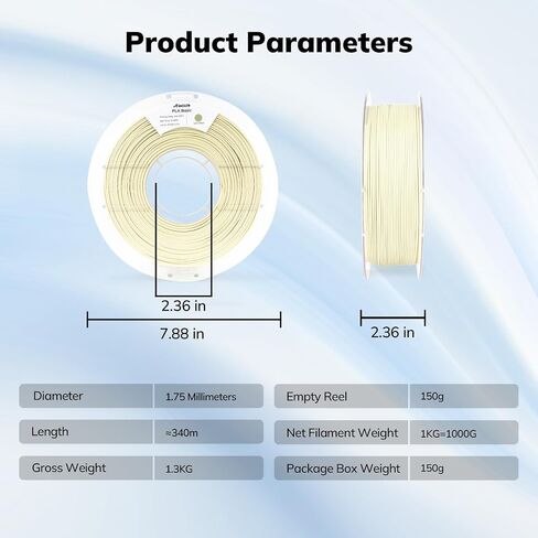 AMOLEN 3D Printer Filament PLA, 1.75mm PLA Filament Paper White PLA, 1KG/2.2lb, Dimensional Accuracy +/- 0.02 mm, Smooth & Non-Tangle, Fits for Most FDM 3D Printer, Supporting Up to 500mm/s in Saudi Arabia