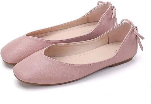 Womens Bowknot Ballet Flat Slip-On Comfort Square Toe Walking Ballerina Shoes in Saudi Arabia