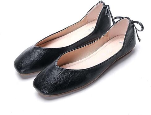 Womens Bowknot Ballet Flat Slip-On Comfort Square Toe Walking Ballerina Shoes in Saudi Arabia