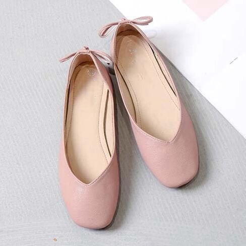 Womens Bowknot Ballet Flat Slip-On Comfort Square Toe Walking Ballerina Shoes in Saudi Arabia