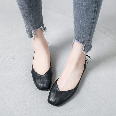 Womens Bowknot Ballet Flat Slip-On Comfort Square Toe Walking Ballerina Shoes in Saudi Arabia