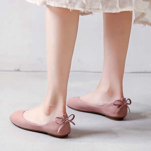 Womens Bowknot Ballet Flat Slip-On Comfort Square Toe Walking Ballerina Shoes in Saudi Arabia